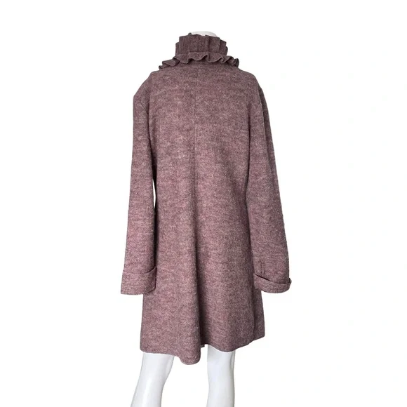 Soft Surroundings Wool Open Front Cardigan Sweater Knit Dusty Pink Size Large L - Picture 2 of 9